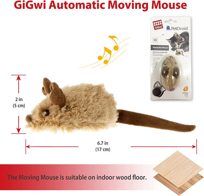 Cat Toys for Indoor Cats, Interactive Cat Toys for Cat Exercise, Automatic Moving Kitten Toys with Real Mouse Sound