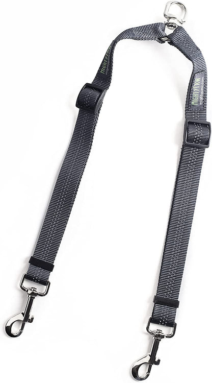 Dual Dog Leash - Suitable for Two Dogs - Leash for 2 Dogs No Tangle - Leash Splitter - Large and Small Dog Compatible - Dual Leash Attachment - Double Clip Dog Leash Coupler - Dog Splitter