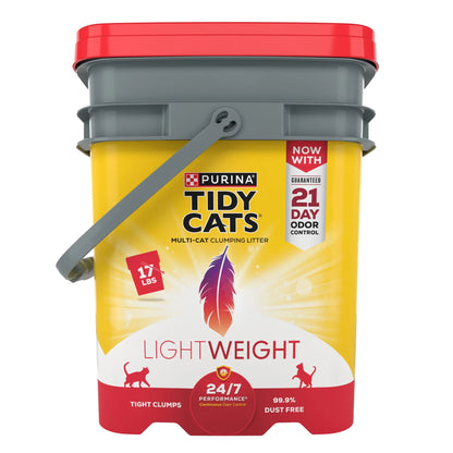 Purina  Lightweight Clumping Cat Litter, Low Dust, 24/7 Odor Control, 17 Lb. Pail