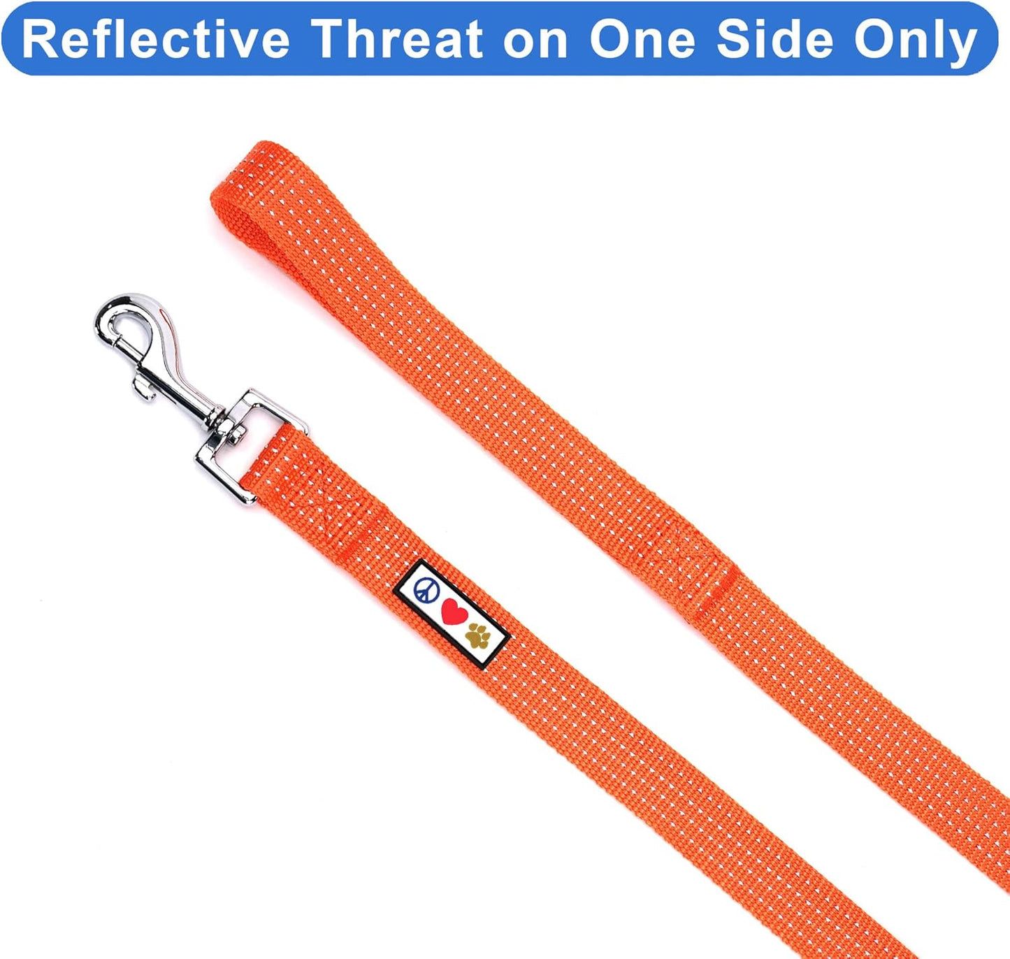 Pet Puppy Leash Reflective Dog Leash Comfortable Handle Highly Reflective Threads Heavy Duty Dog Training Leash Available as a 6 Ft Dog Leash or 4 Ft Dog Leash